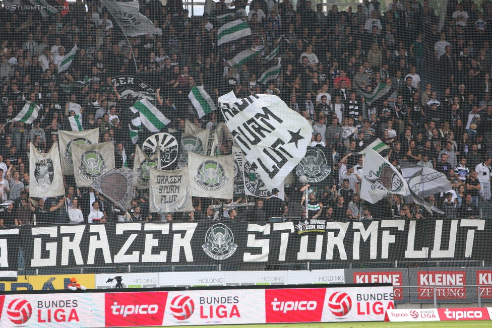 Sturm Graz - Groedig
Oesterreichische Fussball Bundesliga, 2. Runde, SK Sturm Graz - SV Groedig, Stadion Liebenau Graz, 02.08.2015. 

Foto zeigt Fans von Sturm
