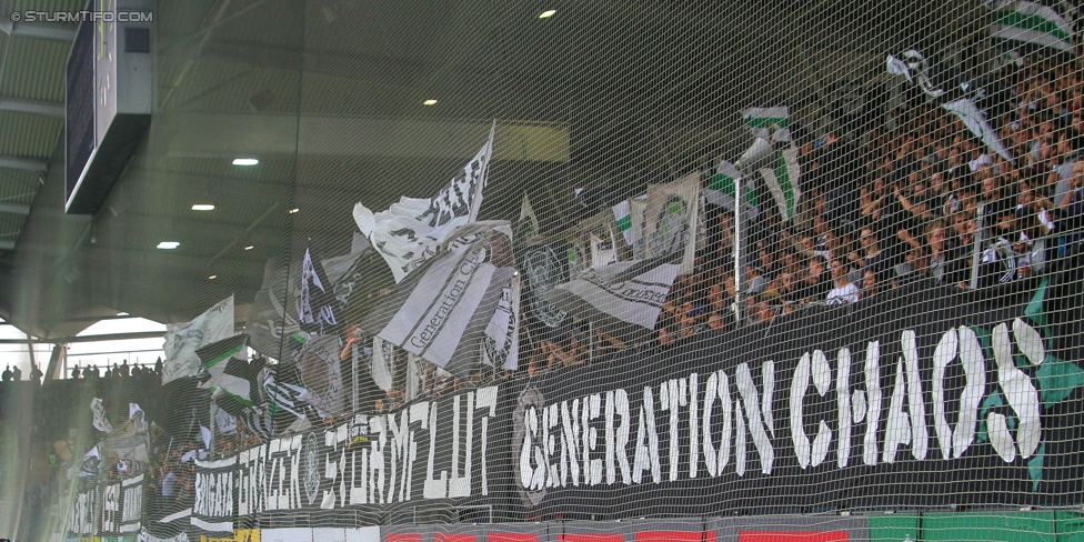 Sturm Graz - Groedig
Oesterreichische Fussball Bundesliga, 2. Runde, SK Sturm Graz - SV Groedig, Stadion Liebenau Graz, 02.08.2015. 

Foto zeigt Fans von Sturm
