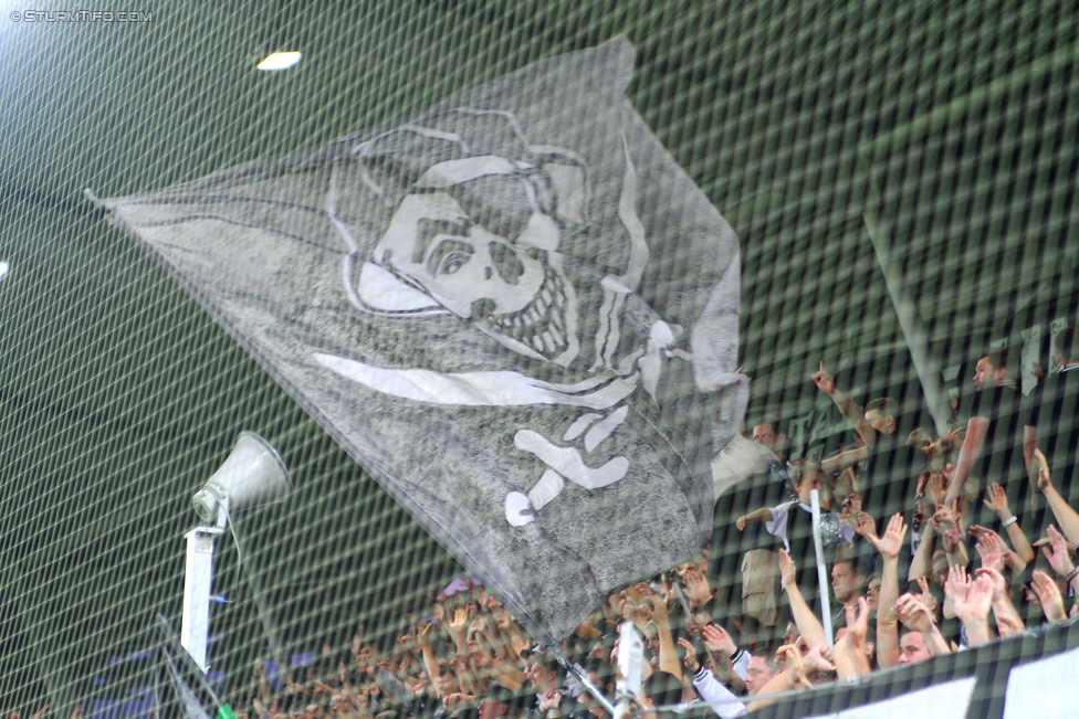 Sturm Graz - Groedig
Oesterreichische Fussball Bundesliga, 2. Runde, SK Sturm Graz - SV Groedig, Stadion Liebenau Graz, 02.08.2015. 

Foto zeigt Fans von Sturm
