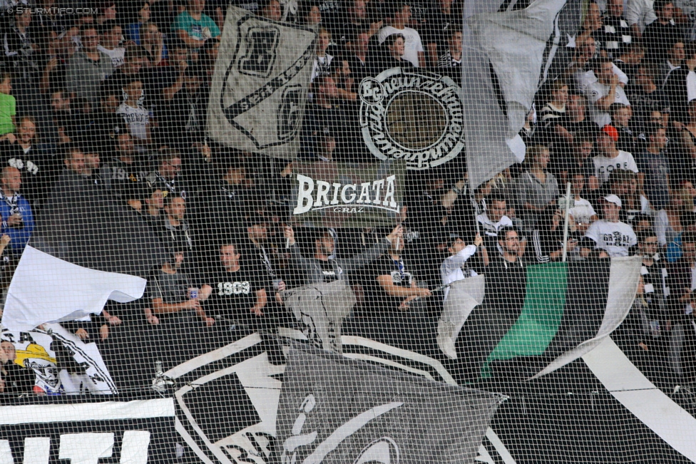 Sturm Graz - Groedig
Oesterreichische Fussball Bundesliga, 2. Runde, SK Sturm Graz - SV Groedig, Stadion Liebenau Graz, 02.08.2015. 

Foto zeigt Fans von Sturm
