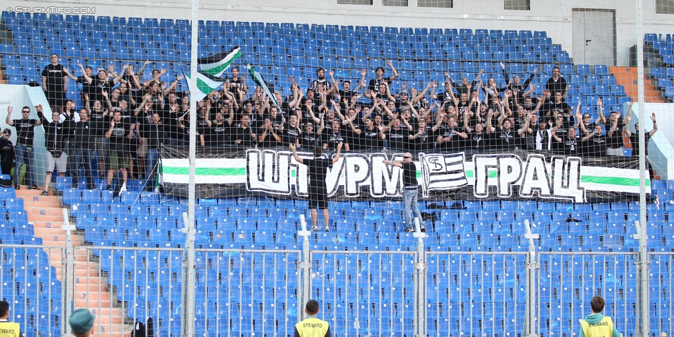 Rubin Kasan - Sturm Graz
UEFA Europa League Qualifikation 3. Runde, FK Rubin Kasan - SK Sturm Graz, Zentralstadion Kasan, 06.08.2015. 

Foto zeigt Fans von Sturm
