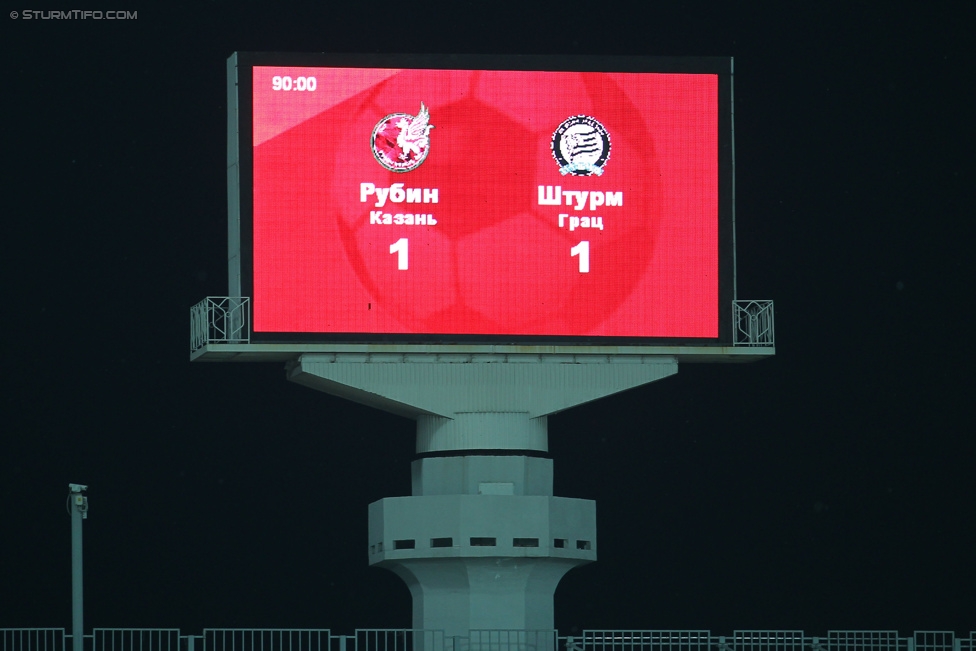 Rubin Kasan - Sturm Graz
UEFA Europa League Qualifikation 3. Runde, FK Rubin Kasan - SK Sturm Graz, Zentralstadion Kasan, 06.08.2015. 

Foto zeigt die Anzeigetafel
