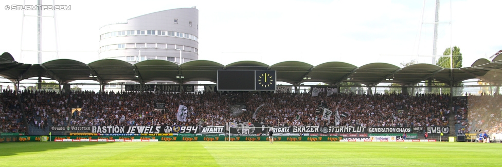Sturm Graz - Rapid Wien
Oesterreichische Fussball Bundesliga, 5. Runde, SK Sturm Graz - SK Rapid Wien, Stadion Liebenau Graz, 16.08.2015. 

Foto zeigt Fans von Sturm
