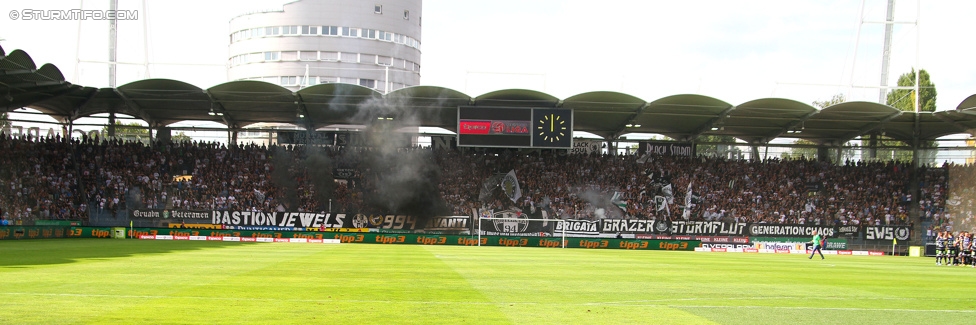 Sturm Graz - Rapid Wien
Oesterreichische Fussball Bundesliga, 5. Runde, SK Sturm Graz - SK Rapid Wien, Stadion Liebenau Graz, 16.08.2015. 

Foto zeigt Fans von Sturm
