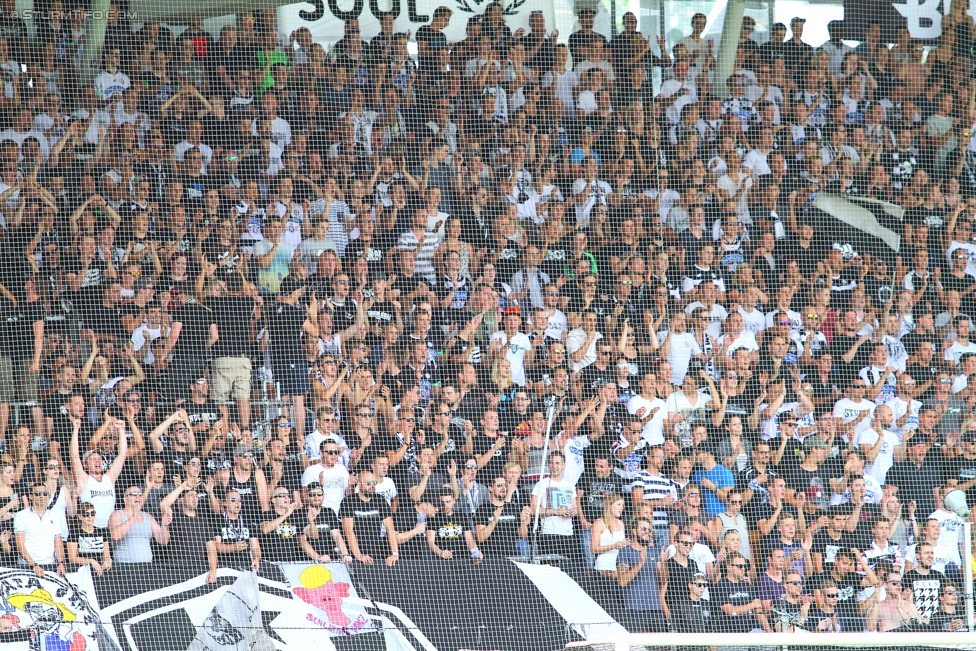 Sturm Graz - Rapid Wien
Oesterreichische Fussball Bundesliga, 5. Runde, SK Sturm Graz - SK Rapid Wien, Stadion Liebenau Graz, 16.08.2015. 

Foto zeigt Fans von Sturm
