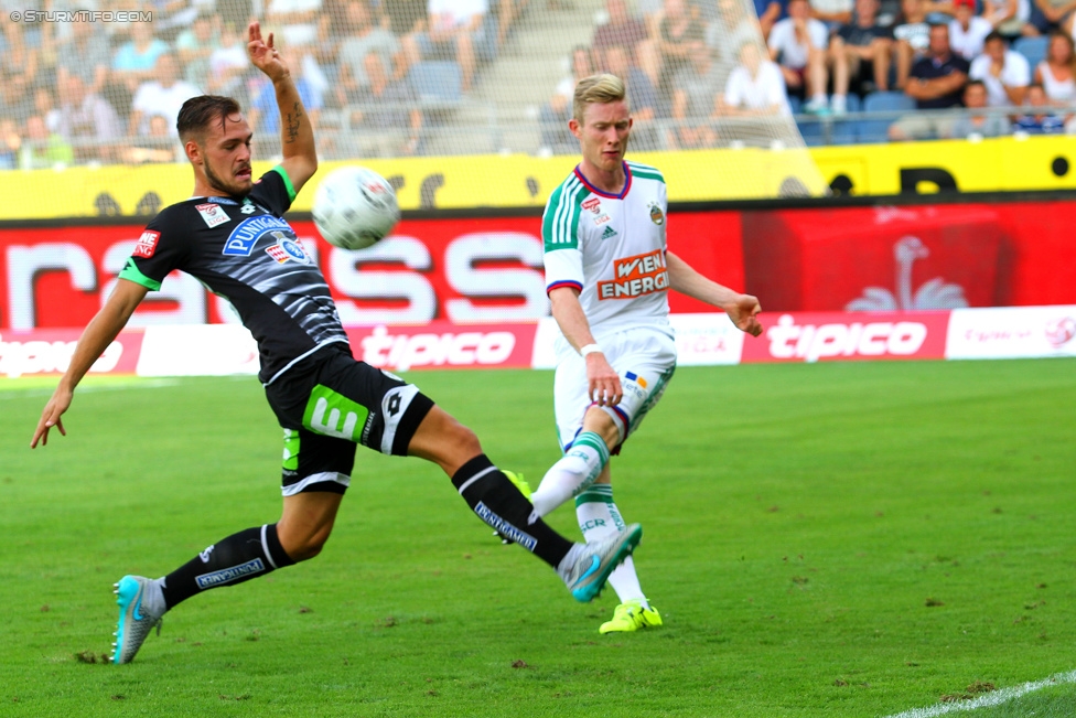 Sturm Graz - Rapid Wien
Oesterreichische Fussball Bundesliga, 5. Runde, SK Sturm Graz - SK Rapid Wien, Stadion Liebenau Graz, 16.08.2015. 

Foto zeigt Lukas Spendlhofer (Sturm)
