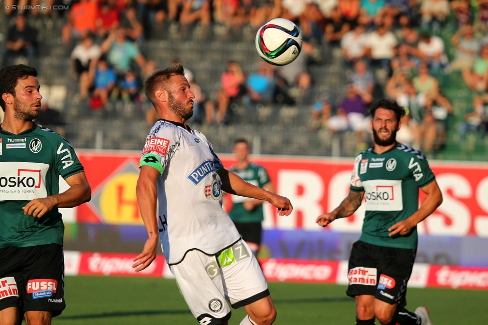 Ried - Sturm Graz
Oesterreichische Fussball Bundesliga, 6. Runde, SV Ried - SK Sturm Graz, Arena Ried, 22.08.2015. 

Foto zeigt Martin Ehrenreich (Sturm)
