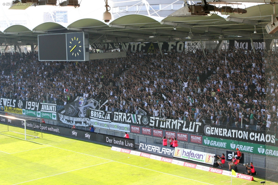 Sturm Graz - RB Salzburg
Oesterreichische Fussball Bundesliga, 7. Runde, SK Sturm Graz - FC RB Salzburg, Stadion Liebenau Graz, 30.08.2015. 

Foto zeigt Fans von Sturm
