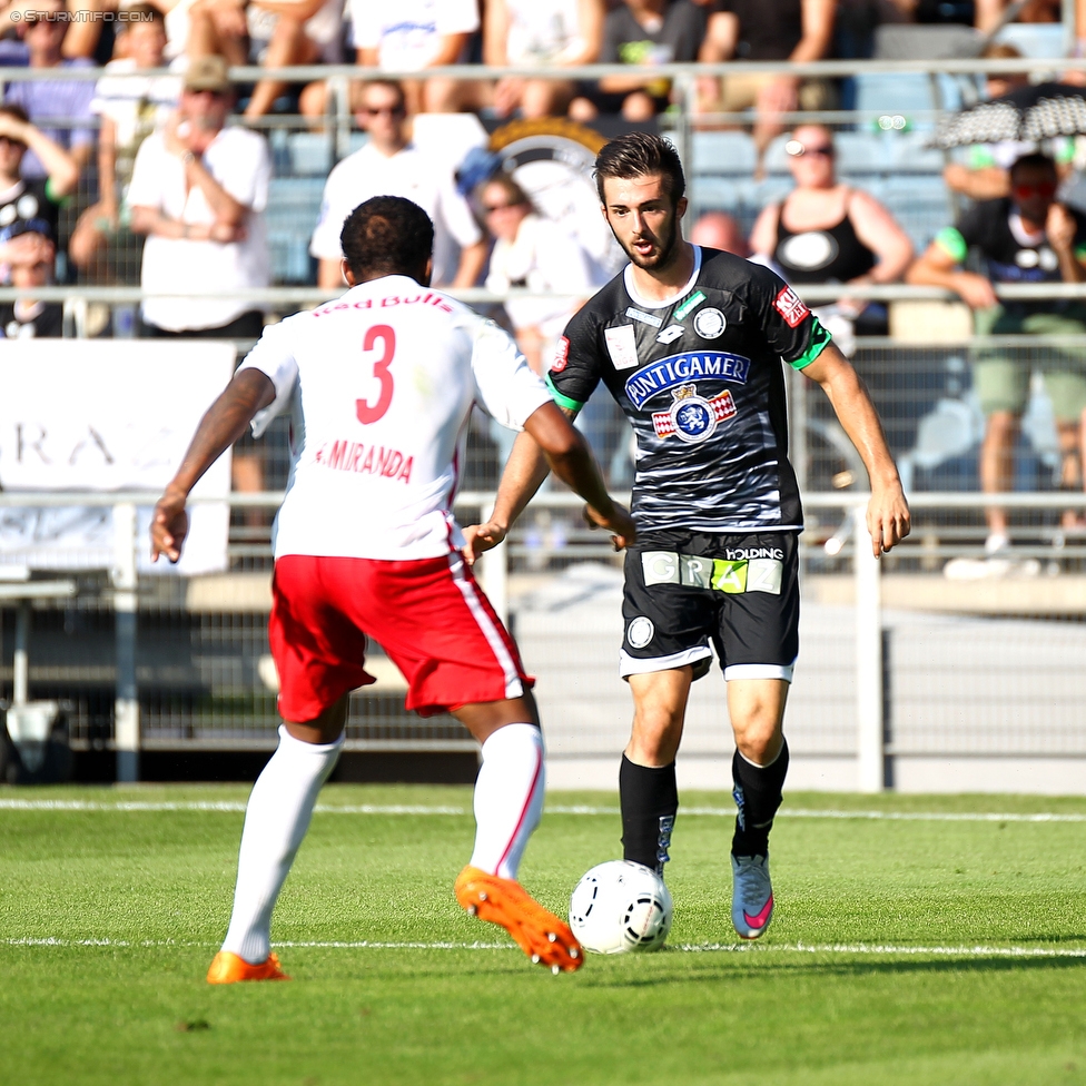 Sturm Graz - RB Salzburg
Oesterreichische Fussball Bundesliga, 7. Runde, SK Sturm Graz - FC RB Salzburg, Stadion Liebenau Graz, 30.08.2015. 

Foto zeigt Jonathan Doin (Salzburg) und Marvin Potzmann (Sturm)
