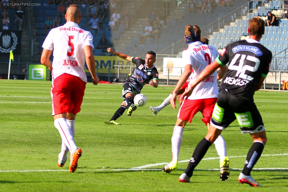 Sturm Graz - RB Salzburg
Oesterreichische Fussball Bundesliga, 7. Runde, SK Sturm Graz - FC RB Salzburg, Stadion Liebenau Graz, 30.08.2015. 

Foto zeigt Duje Caleta-Car (Salzburg), Anel Hadzic (Sturm), Benno Schmitz (Salzburg) und Roman Kienast (Sturm)
