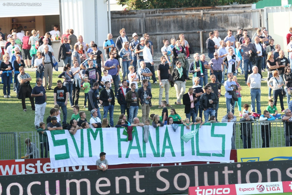 Mattersburg - Sturm Graz
Oesterreichische Fussball Bundesliga, 8. Runde, SV Mattersburg - SK Sturm Graz, Pappelstadion Mattersburg, 13.09.2015. 

Foto zeigt Fans von Mattersburg
