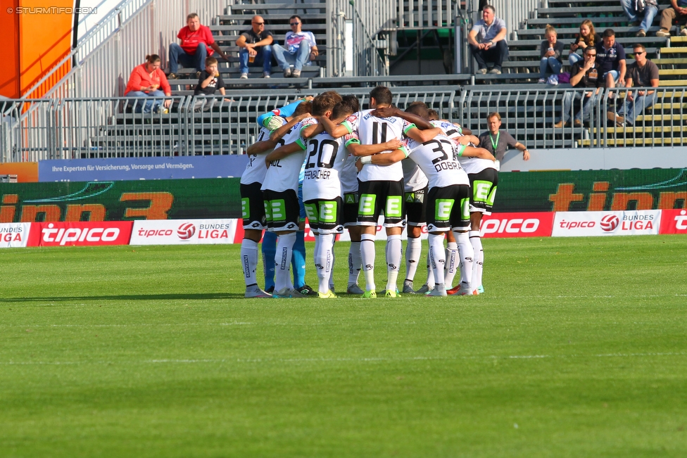 Mattersburg - Sturm Graz
Oesterreichische Fussball Bundesliga, 8. Runde, SV Mattersburg - SK Sturm Graz, Pappelstadion Mattersburg, 13.09.2015. 

Foto zeigt die Mannschaft von Sturm
