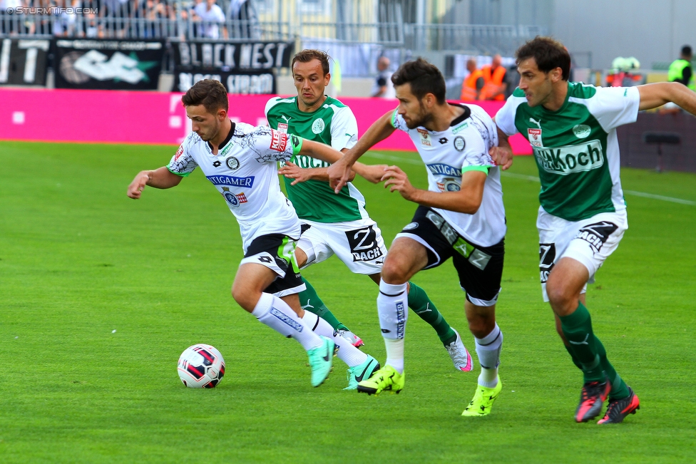 Mattersburg - Sturm Graz
Oesterreichische Fussball Bundesliga, 8. Runde, SV Mattersburg - SK Sturm Graz, Pappelstadion Mattersburg, 13.09.2015. 

Foto zeigt Donisi Avdijaj (Sturm)
