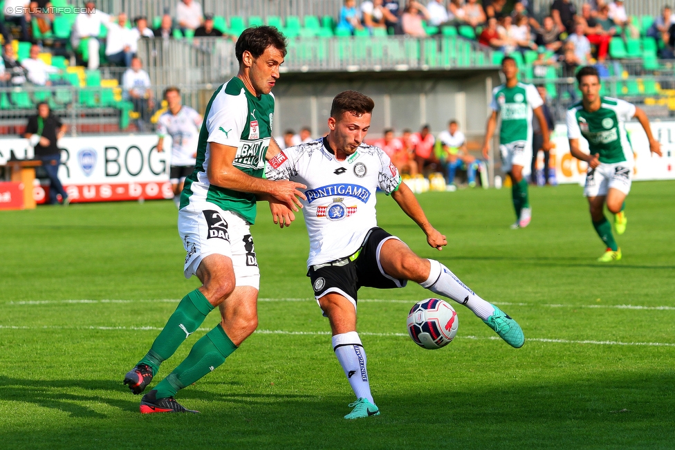 Mattersburg - Sturm Graz
Oesterreichische Fussball Bundesliga, 8. Runde, SV Mattersburg - SK Sturm Graz, Pappelstadion Mattersburg, 13.09.2015. 

Foto zeigt Donisi Avdijaj (Sturm)
