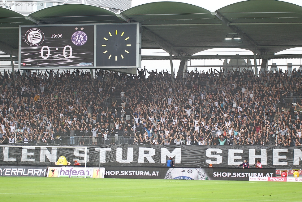 Sturm Graz - Austria Wien
Oesterreichische Fussball Bundesliga, 9. Runde, SK Sturm Graz - FK Austria Wien, Stadion Liebenau Graz, 19.09.2015. 

Foto zeigt Fans von Sturm
