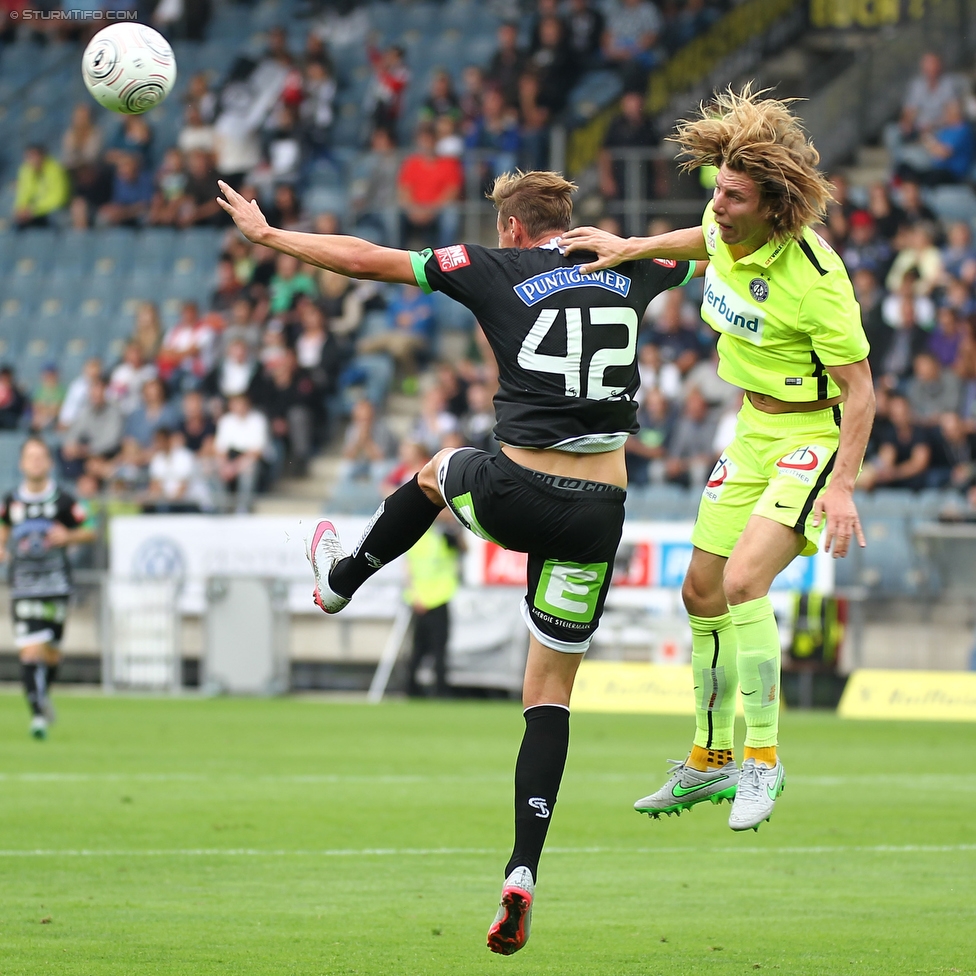 Sturm Graz - Austria Wien
Oesterreichische Fussball Bundesliga, 9. Runde, SK Sturm Graz - FK Austria Wien, Stadion Liebenau Graz, 19.09.2015. 

Foto zeigt Roman Kienast (Sturm)
Schlüsselwörter: kopfball