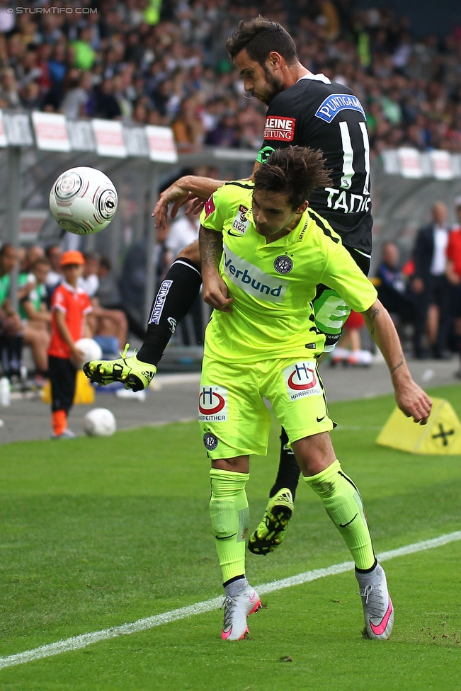 Sturm Graz - Austria Wien
Oesterreichische Fussball Bundesliga, 9. Runde, SK Sturm Graz - FK Austria Wien, Stadion Liebenau Graz, 19.09.2015. 

Foto zeigt Josip Tadic (Sturm)
Schlüsselwörter: kopfball