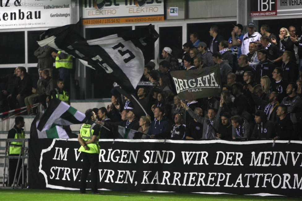 Seekirchen - Sturm Graz
OEFB Cup, 2. Runde, SV Seekirchen - SK Sturm Graz, Sportzentrum Seekirchen, 22.09.2015. 

Foto zeigt Fans von Sturm
