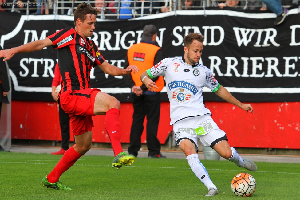 Admira Wacker - Sturm Graz
Oesterreichische Fussball Bundesliga, 10. Runde, FC Admira Wacker Moedling - SK Sturm Graz, Stadion Suedstadt Maria Enzersdorf, 27.09.2015. 

Foto zeigt Christian Klem (Sturm)
