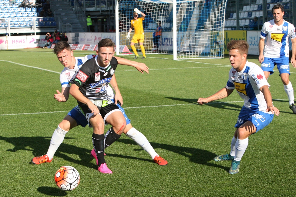 Groedig - Sturm Graz
Oesterreichische Fussball Bundesliga, 11. Runde, SV Groedig - SK Sturm Graz, Stadion Untersbergarena Groedig, 03.10.2015. 

Foto zeigt Donisi Avdijaj (Sturm)
