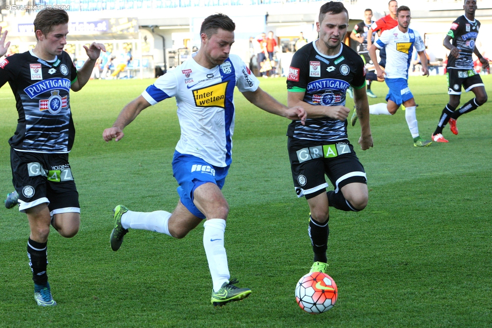 Groedig - Sturm Graz
Oesterreichische Fussball Bundesliga, 11. Runde, SV Groedig - SK Sturm Graz, Stadion Untersbergarena Groedig, 03.10.2015. 

Foto zeigt Anel Hadzic (Sturm)
