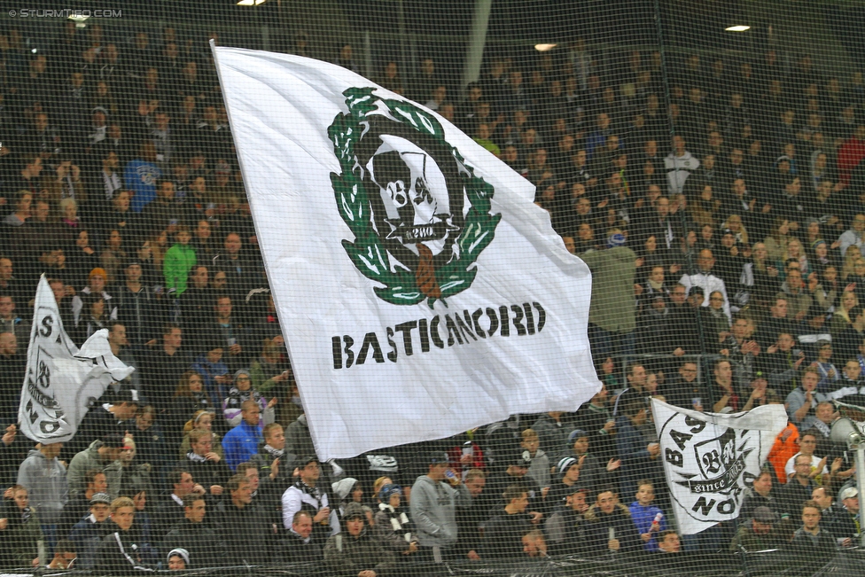 Sturm Graz - Altach
Oesterreichische Fussball Bundesliga, 12. Runde, SK Sturm Graz - SC Rheindorf Altach, Stadion Liebenau Graz, 17.10.2015. 

Foto zeigt Fans von Sturm
