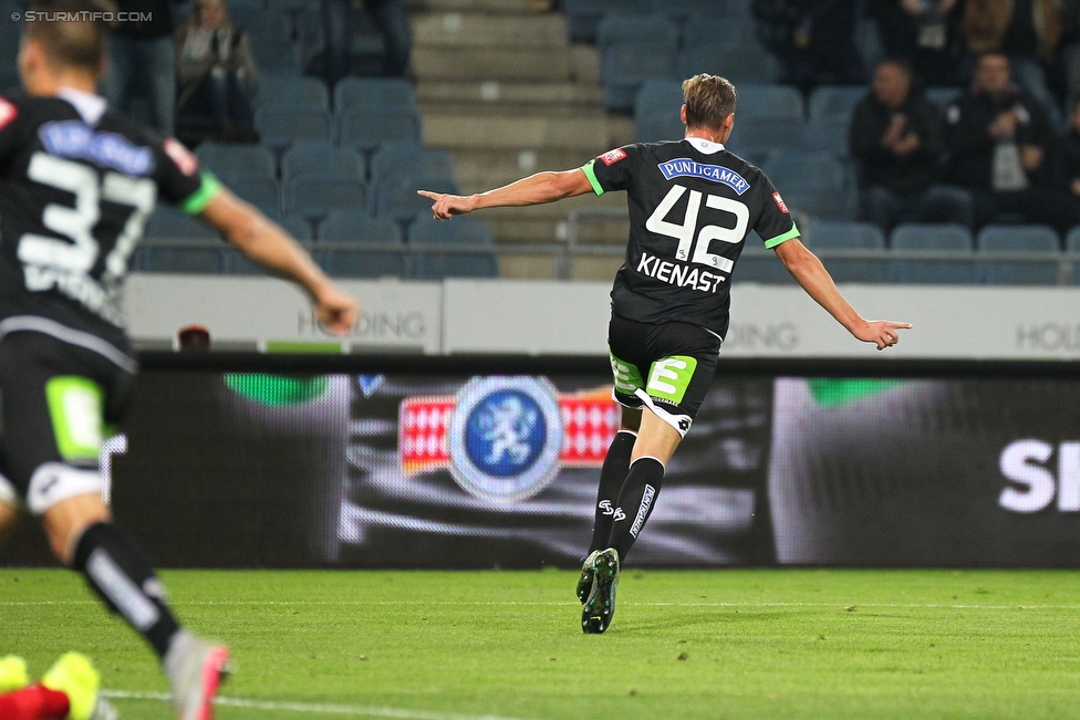 Sturm Graz - Altach
Oesterreichische Fussball Bundesliga, 12. Runde, SK Sturm Graz - SC Rheindorf Altach, Stadion Liebenau Graz, 17.10.2015. 

Foto zeigt Roman Kienast (Sturm)
Schlüsselwörter: torjubel