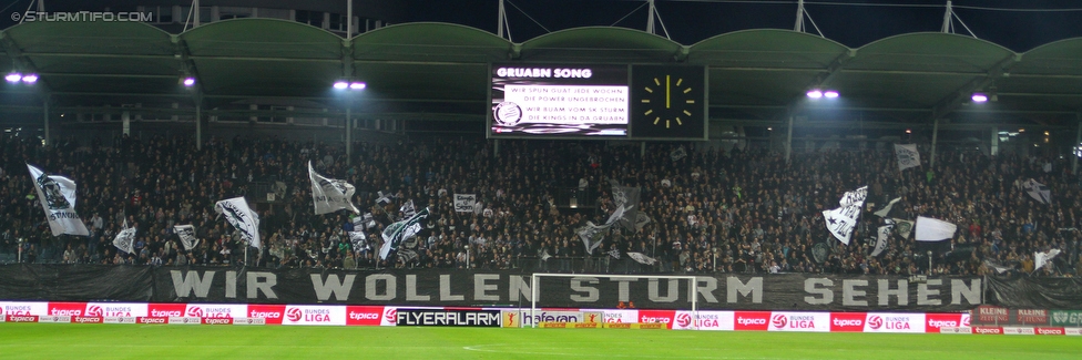 Sturm Graz - Wolfsberg
Oesterreichische Fussball Bundesliga, 13. Runde, SK Sturm Graz - Wolfsburger AC, Stadion Liebenau Graz, 24.10.2015. 

Foto zeigt Fans von Sturm
