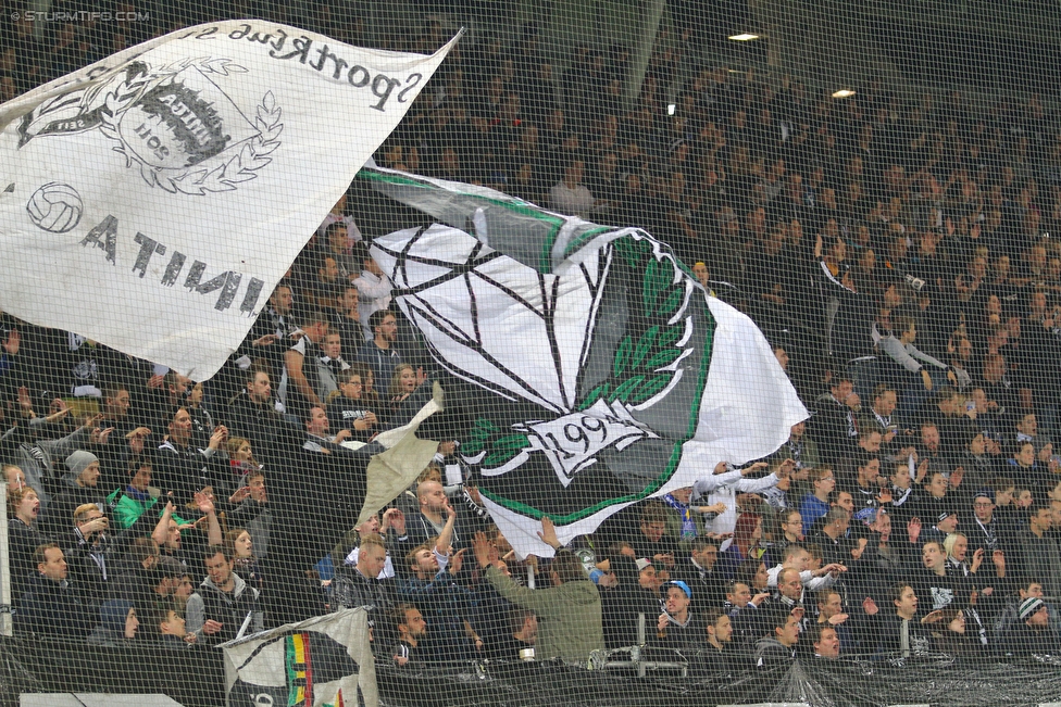 Sturm Graz - Wolfsberg
Oesterreichische Fussball Bundesliga, 13. Runde, SK Sturm Graz - Wolfsburger AC, Stadion Liebenau Graz, 24.10.2015. 

Foto zeigt Fans von Sturm
