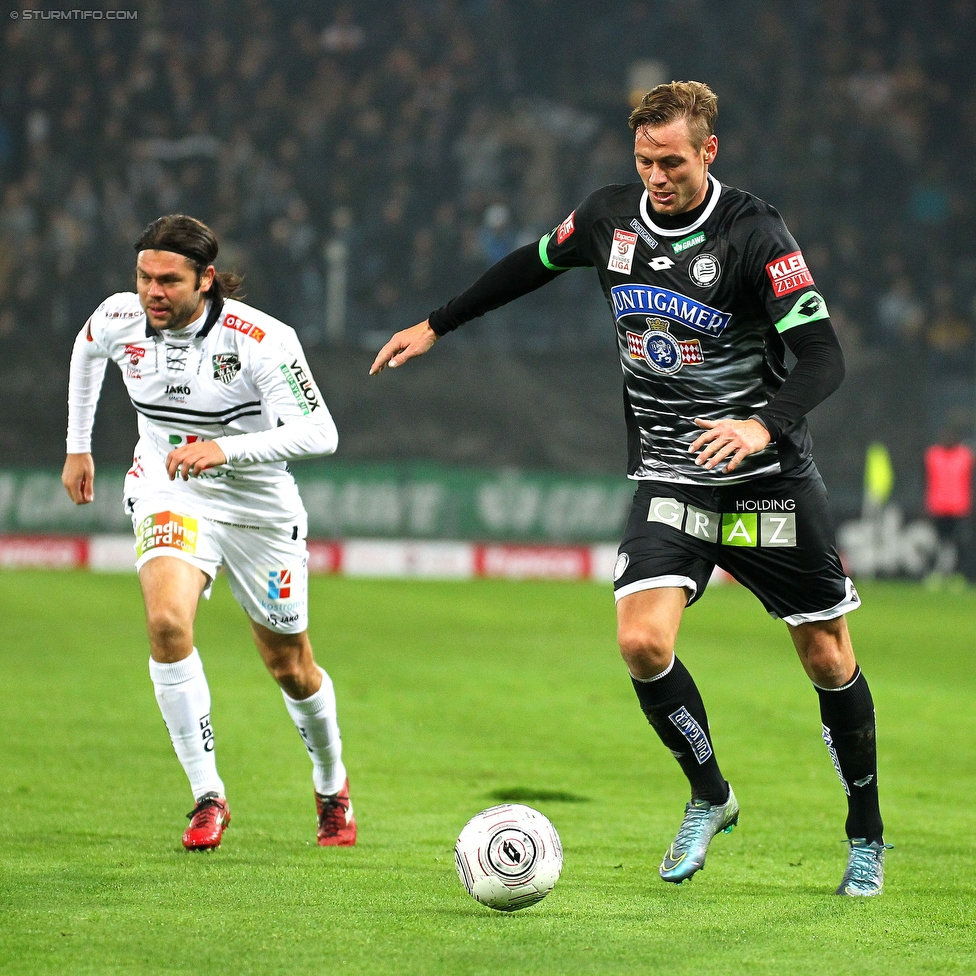 Sturm Graz - Wolfsberg
Oesterreichische Fussball Bundesliga, 13. Runde, SK Sturm Graz - Wolfsburger AC, Stadion Liebenau Graz, 24.10.2015. 

Foto zeigt Roman Kienast (Sturm)
