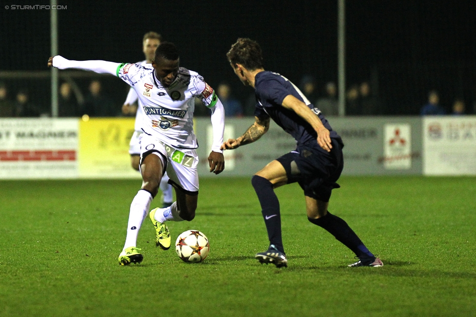 Ebreichsdorf - Sturm Graz
OEFB Cup, Achtelfinale, ASK Ebreichsdorf - SK Sturm Graz, Sportzentrum Weigelsdorf, 27.10.2015. 

Foto zeigt Osagie Bright Edomwonyi (Sturm)
