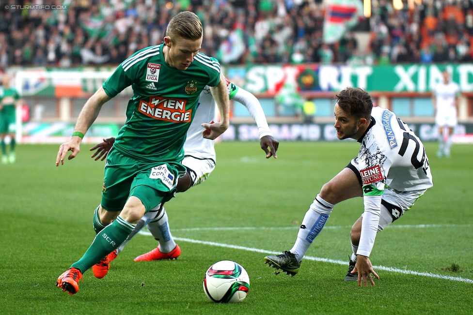 Rapid Wien - Sturm Graz
Oesterreichische Fussball Bundesliga, 14. Runde, SK Rapid Wien - SK Sturm Graz, Ernst Happel Stadion Wien, 31.10.2015. 

Foto zeigt Florian Kainz (Rapid) und Christian Klem (Sturm)
