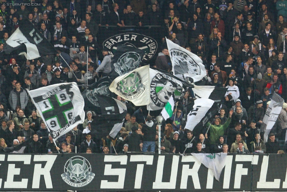 Sturm Graz - Ried
Oesterreichische Fussball Bundesliga, 15. Runde, SK Sturm Graz - SV Ried, Stadion Liebenau Graz, 07.11.2015. 

Foto zeigt Fans von Sturm
