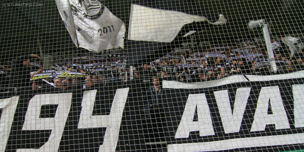 Sturm Graz - Ried
Oesterreichische Fussball Bundesliga, 15. Runde, SK Sturm Graz - SV Ried, Stadion Liebenau Graz, 07.11.2015. 

Foto zeigt Fans von Sturm
