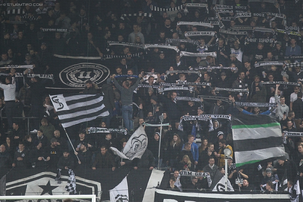 Sturm Graz - Ried
Oesterreichische Fussball Bundesliga, 15. Runde, SK Sturm Graz - SV Ried, Stadion Liebenau Graz, 07.11.2015. 

Foto zeigt Fans von Sturm
