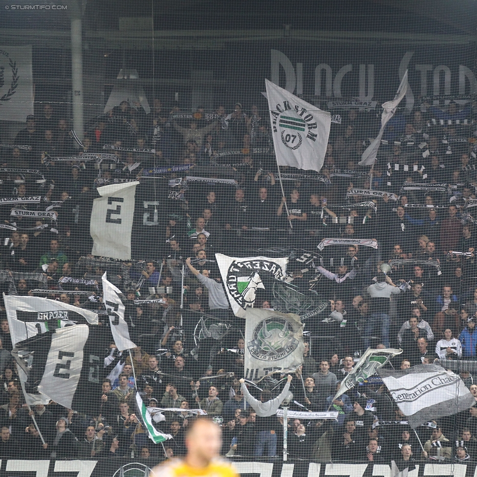 Sturm Graz - Ried
Oesterreichische Fussball Bundesliga, 15. Runde, SK Sturm Graz - SV Ried, Stadion Liebenau Graz, 07.11.2015. 

Foto zeigt Fans von Sturm
