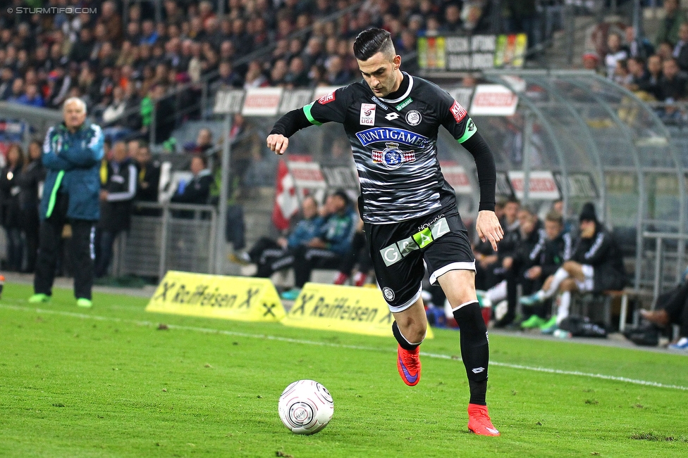 Sturm Graz - Ried
Oesterreichische Fussball Bundesliga, 15. Runde, SK Sturm Graz - SV Ried, Stadion Liebenau Graz, 07.11.2015. 

Foto zeigt Charalampos Lykogiannis (Sturm)
