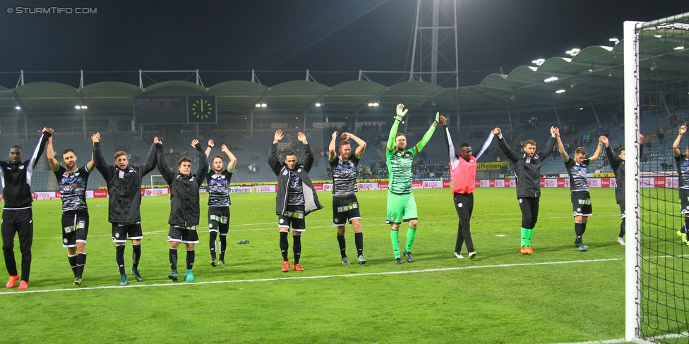 Sturm Graz - Ried
Oesterreichische Fussball Bundesliga, 15. Runde, SK Sturm Graz - SV Ried, Stadion Liebenau Graz, 07.11.2015. 

Foto zeigt die Mannschaft von Sturm
Schlüsselwörter: jubel