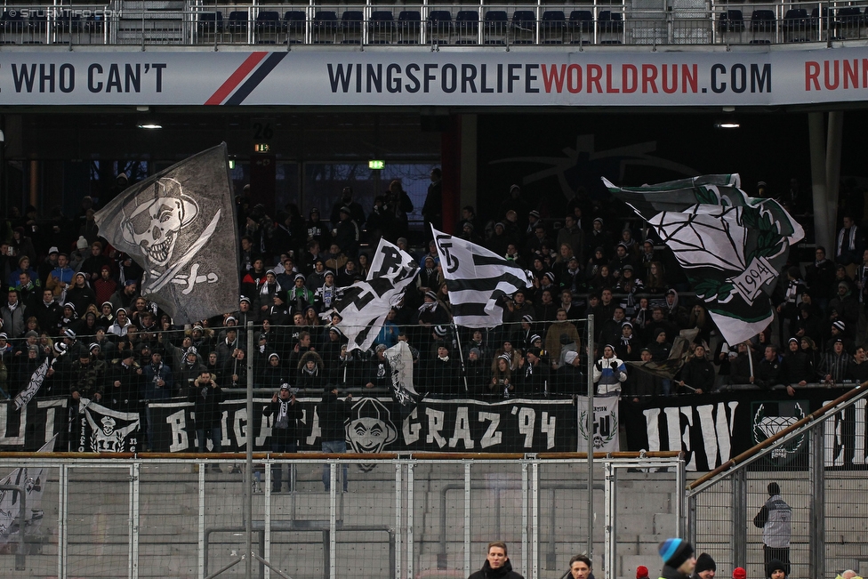 Salzburg - Sturm Graz
Oesterreichische Fussball Bundesliga, 16. Runde, RB Salzburg - SK Sturm Graz, Stadion Wals-Siebenheim, 22.11.2015. 

Foto zeigt Fans von Sturm
