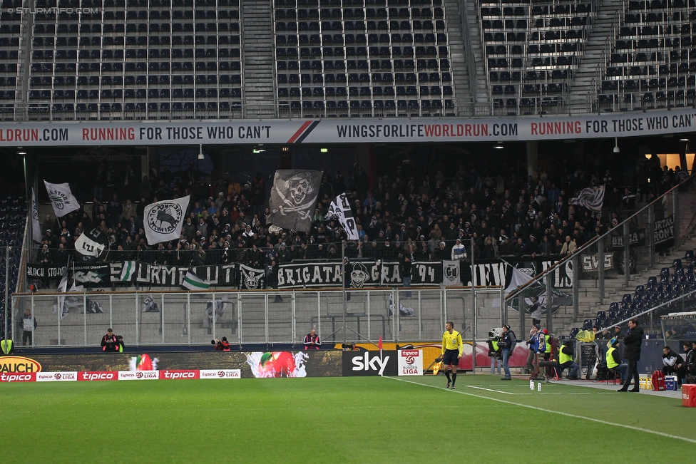 Salzburg - Sturm Graz
Oesterreichische Fussball Bundesliga, 16. Runde, RB Salzburg - SK Sturm Graz, Stadion Wals-Siebenheim, 22.11.2015. 

Foto zeigt Fans von Sturm
