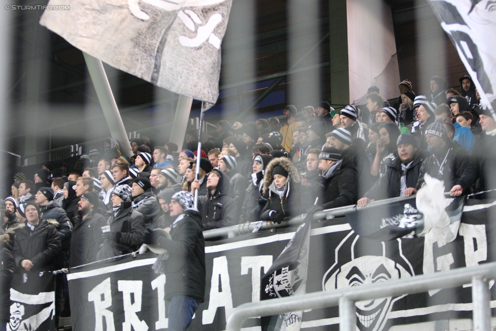 Salzburg - Sturm Graz
Oesterreichische Fussball Bundesliga, 16. Runde, RB Salzburg - SK Sturm Graz, Stadion Wals-Siebenheim, 22.11.2015. 

Foto zeigt Fans von Sturm
