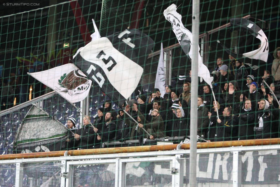 Salzburg - Sturm Graz
Oesterreichische Fussball Bundesliga, 16. Runde, RB Salzburg - SK Sturm Graz, Stadion Wals-Siebenheim, 22.11.2015. 

Foto zeigt Fans von Sturm
