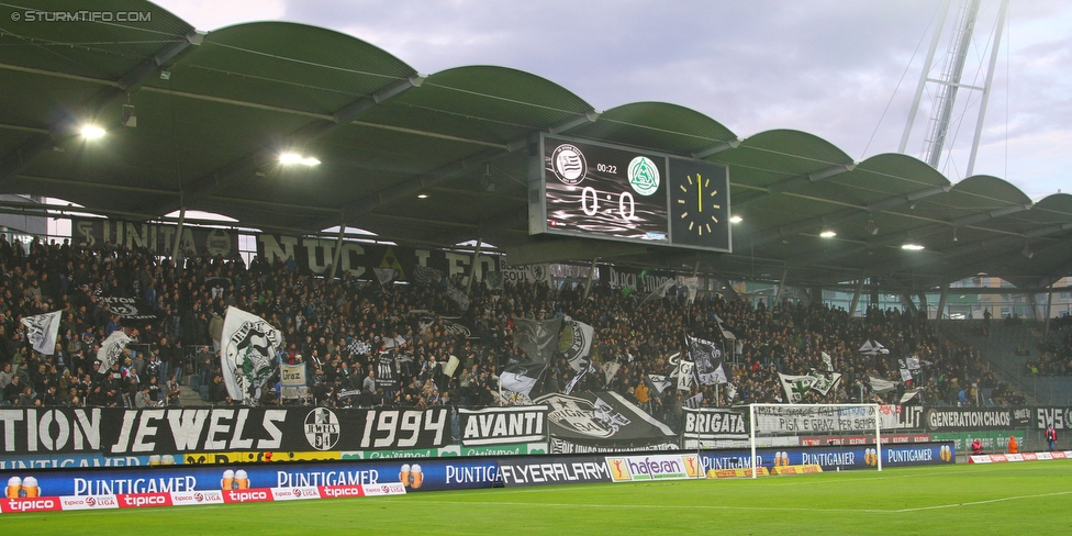 Sturm Graz - Mattersburg
Oesterreichische Fussball Bundesliga, 17. Runde, SK Sturm Graz - SV Mattersburg, Stadion Liebenau Graz, 28.11.2015. 

Foto zeigt Fans von Sturm
