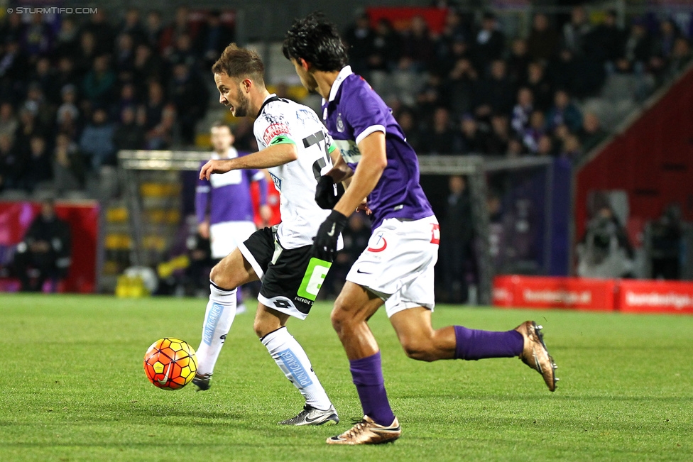 Austria Wien - Sturm Graz
Oesterreichische Fussball Bundesliga, 18. Runde, FK Austria Wien - SK Sturm Graz, Franz-Horr-Stadion Wien, 02.12.2015. 

Foto zeigt Christian Klem (Sturm)
