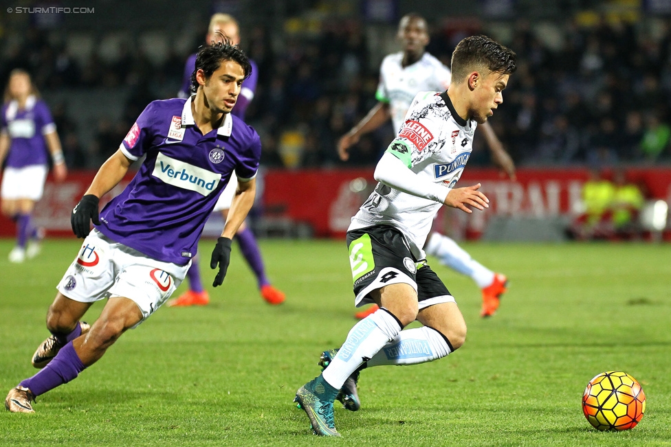 Austria Wien - Sturm Graz
Oesterreichische Fussball Bundesliga, 18. Runde, FK Austria Wien - SK Sturm Graz, Franz-Horr-Stadion Wien, 02.12.2015. 

Foto zeigt Sascha Horvath (Sturm)
