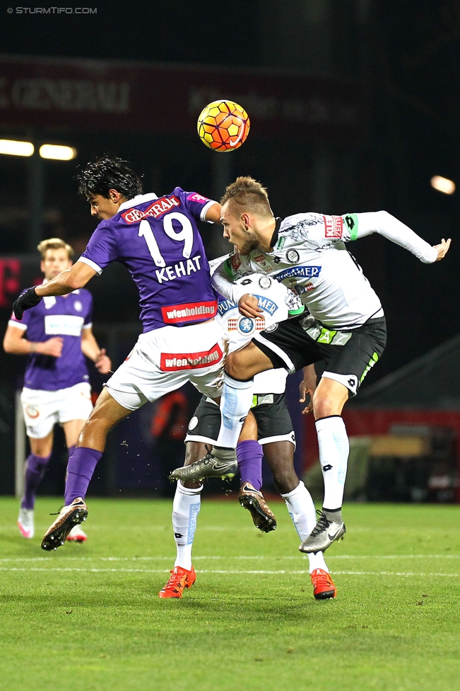 Austria Wien - Sturm Graz
Oesterreichische Fussball Bundesliga, 18. Runde, FK Austria Wien - SK Sturm Graz, Franz-Horr-Stadion Wien, 02.12.2015. 

Foto zeigt Lukas Spendlhofer (Sturm)
