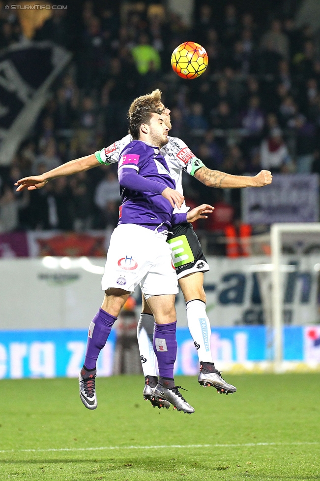 Austria Wien - Sturm Graz
Oesterreichische Fussball Bundesliga, 18. Runde, FK Austria Wien - SK Sturm Graz, Franz-Horr-Stadion Wien, 02.12.2015. 

Foto zeigt Thorsten Schick (Sturm)
