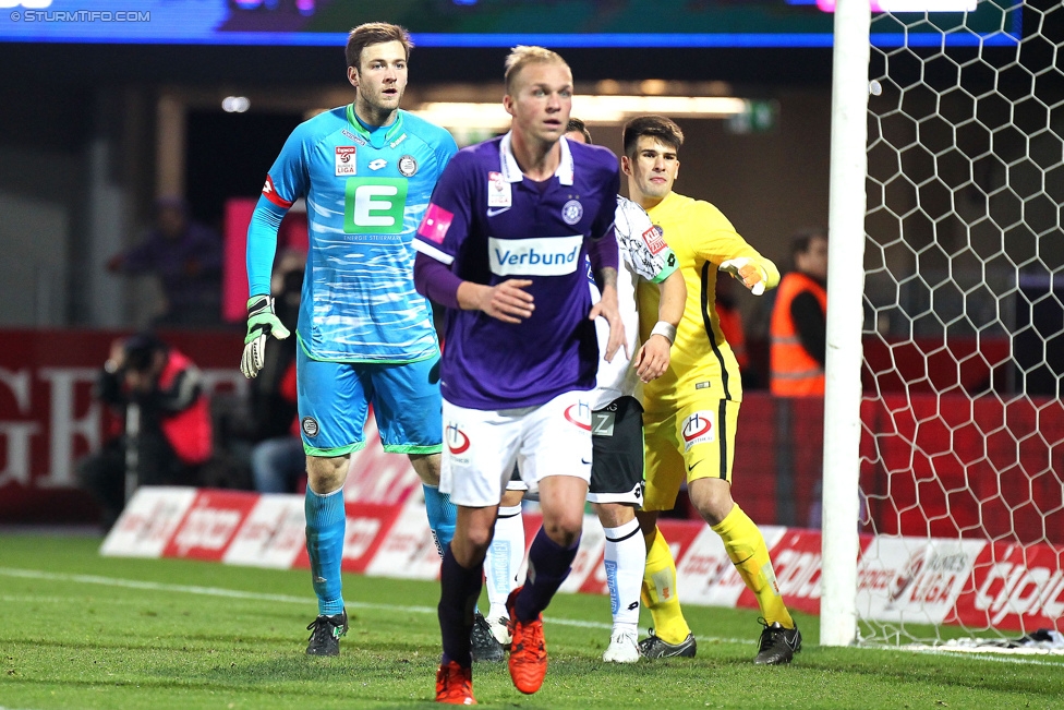 Austria Wien - Sturm Graz
Oesterreichische Fussball Bundesliga, 18. Runde, FK Austria Wien - SK Sturm Graz, Franz-Horr-Stadion Wien, 02.12.2015. 

Foto zeigt Michael Esser (Sturm)
