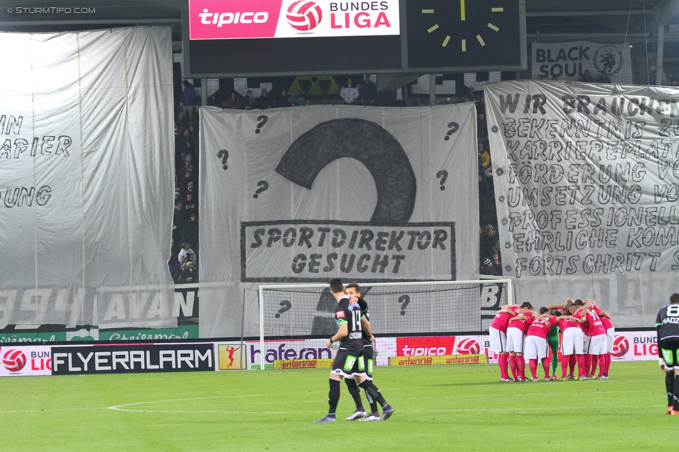 Sturm Graz - Admira Wacker
Oesterreichische Fussball Bundesliga, 19. Runde, SK Sturm Graz - FC Admiral Wacker Moedling, Stadion Liebenau Graz, 05.12.2015. 

Foto zeigt Fans von Sturm mit einer Choreografie
Schlüsselwörter: protest