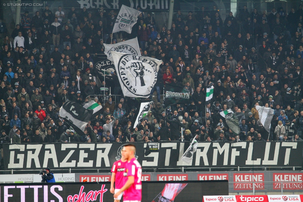 Sturm Graz - Admira Wacker
Oesterreichische Fussball Bundesliga, 19. Runde, SK Sturm Graz - FC Admiral Wacker Moedling, Stadion Liebenau Graz, 05.12.2015. 

Foto zeigt Fans von Sturm
